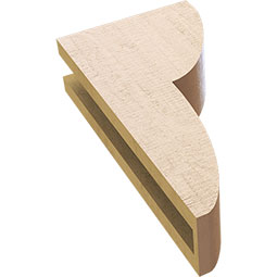 Ekena Millwork - CORUR035X08X16CRERCPR - Timberthane Faux Wood Corbel, Crestline Style, 3 1/2"W x 8"D x 16"H, Primed Tan