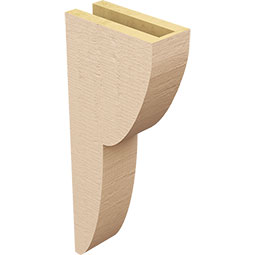 Ekena Millwork - CORUR035X08X20CRERCPR - Timberthane Faux Wood Corbel, Crestline Style, 3 1/2"W x 8"D x 20"H, Primed Tan