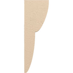 Ekena Millwork - CORUR035X08X24CRERCPR - Timberthane Faux Wood Corbel, Crestline Style, 3 1/2"W x 8"D x 24"H, Primed Tan