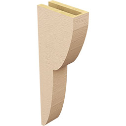 Ekena Millwork - CORUR035X08X24CRERCPR - Timberthane Faux Wood Corbel, Crestline Style, 3 1/2"W x 8"D x 24"H, Primed Tan