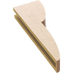 Ekena Millwork - CORUR035X08X24CRERCPR - Timberthane Faux Wood Corbel, Crestline Style, 3 1/2"W x 8"D x 24"H, Primed Tan
