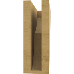 Ekena Millwork - CORUR035X10X10CRERCPR - Timberthane Faux Wood Corbel, Crestline Style, 3 1/2"W x 10"D x 10"H, Primed Tan