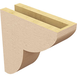 Ekena Millwork - CORUR035X10X10CRERCPR - Timberthane Faux Wood Corbel, Crestline Style, 3 1/2"W x 10"D x 10"H, Primed Tan