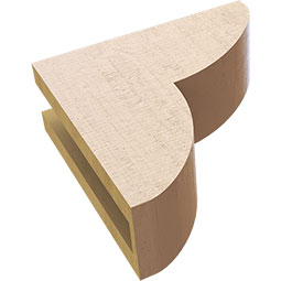 Ekena Millwork - CORUR035X10X10CRERCPR - Timberthane Faux Wood Corbel, Crestline Style, 3 1/2"W x 10"D x 10"H, Primed Tan