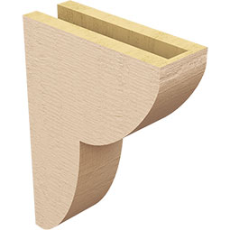 Ekena Millwork - CORUR035X10X14CRERCPR - Timberthane Faux Wood Corbel, Crestline Style, 3 1/2"W x 10"D x 14"H, Primed Tan