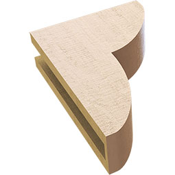 Ekena Millwork - CORUR035X10X14CRERCPR - Timberthane Faux Wood Corbel, Crestline Style, 3 1/2"W x 10"D x 14"H, Primed Tan