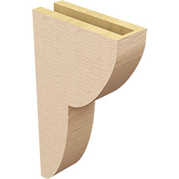 Ekena Millwork - CORUR035X10X18CRERCPR - Timberthane Faux Wood Corbel, Crestline Style, 3 1/2"W x 10"D x 18"H, Primed Tan