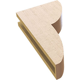 Ekena Millwork - CORUR035X10X18CRERCPR - Timberthane Faux Wood Corbel, Crestline Style, 3 1/2"W x 10"D x 18"H, Primed Tan