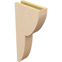 Ekena Millwork - CORUR035X10X22CRERCPR - Timberthane Faux Wood Corbel, Crestline Style, 3 1/2"W x 10"D x 22"H, Primed Tan