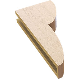 Ekena Millwork - CORUR035X10X22CRERCPR - Timberthane Faux Wood Corbel, Crestline Style, 3 1/2"W x 10"D x 22"H, Primed Tan