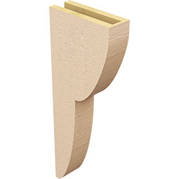 Ekena Millwork - CORUR035X10X26CRERCPR - Timberthane Faux Wood Corbel, Crestline Style, 3 1/2"W x 10"D x 26"H, Primed Tan