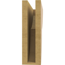 Ekena Millwork - CORUR035X12X12CRERCPR - Timberthane Faux Wood Corbel, Crestline Style, 3 1/2"W x 12"D x 12"H, Primed Tan