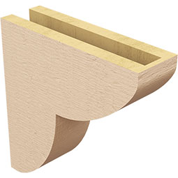 Ekena Millwork - CORUR035X12X12CRERCPR - Timberthane Faux Wood Corbel, Crestline Style, 3 1/2"W x 12"D x 12"H, Primed Tan