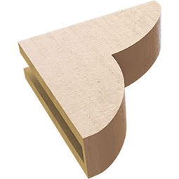 Ekena Millwork - CORUR035X12X12CRERCPR - Timberthane Faux Wood Corbel, Crestline Style, 3 1/2"W x 12"D x 12"H, Primed Tan