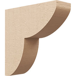 Ekena Millwork - CORUR035X12X12CRERCPR - Timberthane Faux Wood Corbel, Crestline Style, 3 1/2"W x 12"D x 12"H, Primed Tan