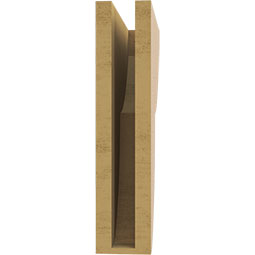 Ekena Millwork - CORUR035X12X16CRERCPR - Timberthane Faux Wood Corbel, Crestline Style, 3 1/2"W x 12"D x 16"H, Primed Tan