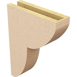 Ekena Millwork - CORUR035X12X16CRERCPR - Timberthane Faux Wood Corbel, Crestline Style, 3 1/2"W x 12"D x 16"H, Primed Tan