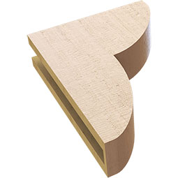 Ekena Millwork - CORUR035X12X16CRERCPR - Timberthane Faux Wood Corbel, Crestline Style, 3 1/2"W x 12"D x 16"H, Primed Tan