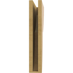 Ekena Millwork - CORUR035X12X20CRERCPR - Timberthane Faux Wood Corbel, Crestline Style, 3 1/2"W x 12"D x 20"H, Primed Tan