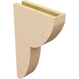 Ekena Millwork - CORUR035X12X20CRERCPR - Timberthane Faux Wood Corbel, Crestline Style, 3 1/2"W x 12"D x 20"H, Primed Tan