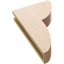 Ekena Millwork - CORUR035X12X20CRERCPR - Timberthane Faux Wood Corbel, Crestline Style, 3 1/2"W x 12"D x 20"H, Primed Tan