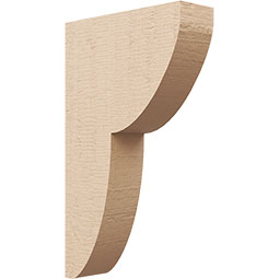 Ekena Millwork - CORUR035X12X20CRERCPR - Timberthane Faux Wood Corbel, Crestline Style, 3 1/2"W x 12"D x 20"H, Primed Tan