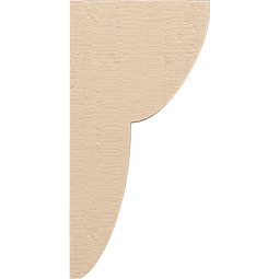 Ekena Millwork - CORUR035X12X24CRERCPR - Timberthane Faux Wood Corbel, Crestline Style, 3 1/2"W x 12"D x 24"H, Primed Tan