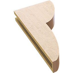 Ekena Millwork - CORUR035X12X24CRERCPR - Timberthane Faux Wood Corbel, Crestline Style, 3 1/2"W x 12"D x 24"H, Primed Tan
