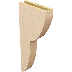 Ekena Millwork - CORUR035X12X28CRERCPR - Timberthane Faux Wood Corbel, Crestline Style, 3 1/2"W x 12"D x 28"H, Primed Tan