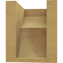 Ekena Millwork - CORUR055X06X06CRERCPR - Timberthane Faux Wood Corbel, Crestline Style, 5 1/2"W x 6"D x 6"H, Primed Tan