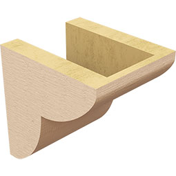 Ekena Millwork - CORUR055X06X06CRERCPR - Timberthane Faux Wood Corbel, Crestline Style, 5 1/2"W x 6"D x 6"H, Primed Tan