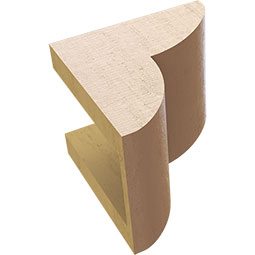 Ekena Millwork - CORUR055X06X06CRERCPR - Timberthane Faux Wood Corbel, Crestline Style, 5 1/2"W x 6"D x 6"H, Primed Tan