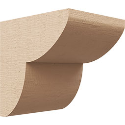 Ekena Millwork - CORUR055X06X06CRERCPR - Timberthane Faux Wood Corbel, Crestline Style, 5 1/2"W x 6"D x 6"H, Primed Tan