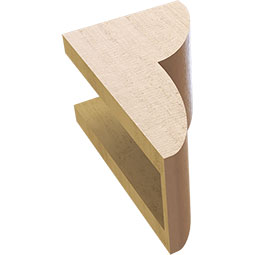 Ekena Millwork - CORUR055X06X10CRERCPR - Timberthane Faux Wood Corbel, Crestline Style, 5 1/2"W x 6"D x 10"H, Primed Tan