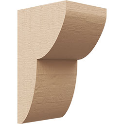 Ekena Millwork - CORUR055X06X10CRERCPR - Timberthane Faux Wood Corbel, Crestline Style, 5 1/2"W x 6"D x 10"H, Primed Tan