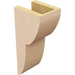 Ekena Millwork - CORUR055X06X14CRERCPR - Timberthane Faux Wood Corbel, Crestline Style, 5 1/2"W x 6"D x 14"H, Primed Tan