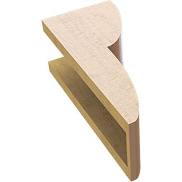 Ekena Millwork - CORUR055X06X14CRERCPR - Timberthane Faux Wood Corbel, Crestline Style, 5 1/2"W x 6"D x 14"H, Primed Tan