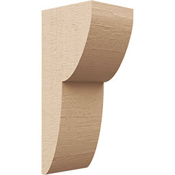 Ekena Millwork - CORUR055X06X14CRERCPR - Timberthane Faux Wood Corbel, Crestline Style, 5 1/2"W x 6"D x 14"H, Primed Tan