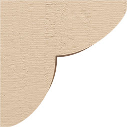Ekena Millwork - CORUR055X08X08CRERCPR - Timberthane Faux Wood Corbel, Crestline Style, 5 1/2"W x 8"D x 8"H, Primed Tan