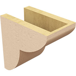 Ekena Millwork - CORUR055X08X08CRERCPR - Timberthane Faux Wood Corbel, Crestline Style, 5 1/2"W x 8"D x 8"H, Primed Tan