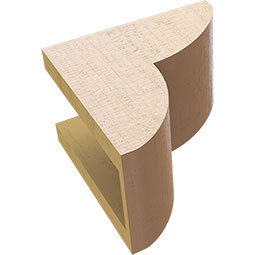 Ekena Millwork - CORUR055X08X08CRERCPR - Timberthane Faux Wood Corbel, Crestline Style, 5 1/2"W x 8"D x 8"H, Primed Tan