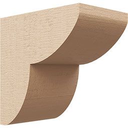 Ekena Millwork - CORUR055X08X08CRERCPR - Timberthane Faux Wood Corbel, Crestline Style, 5 1/2"W x 8"D x 8"H, Primed Tan