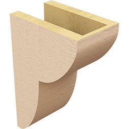 Ekena Millwork - CORUR055X08X12CRERCPR - Timberthane Faux Wood Corbel, Crestline Style, 5 1/2"W x 8"D x 12"H, Primed Tan
