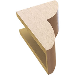 Ekena Millwork - CORUR055X08X12CRERCPR - Timberthane Faux Wood Corbel, Crestline Style, 5 1/2"W x 8"D x 12"H, Primed Tan