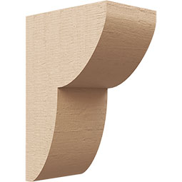 Ekena Millwork - CORUR055X08X12CRERCPR - Timberthane Faux Wood Corbel, Crestline Style, 5 1/2"W x 8"D x 12"H, Primed Tan