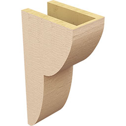 Ekena Millwork - CORUR055X08X16CRERCPR - Timberthane Faux Wood Corbel, Crestline Style, 5 1/2"W x 8"D x 16"H, Primed Tan