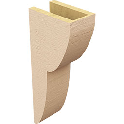 Ekena Millwork - CORUR055X08X20CRERCPR - Timberthane Faux Wood Corbel, Crestline Style, 5 1/2"W x 8"D x 20"H, Primed Tan