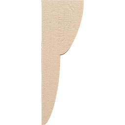 Ekena Millwork - CORUR055X08X24CRERCPR - Timberthane Faux Wood Corbel, Crestline Style, 5 1/2"W x 8"D x 24"H, Primed Tan