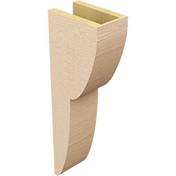 Ekena Millwork - CORUR055X08X24CRERCPR - Timberthane Faux Wood Corbel, Crestline Style, 5 1/2"W x 8"D x 24"H, Primed Tan