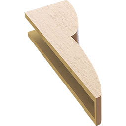 Ekena Millwork - CORUR055X08X24CRERCPR - Timberthane Faux Wood Corbel, Crestline Style, 5 1/2"W x 8"D x 24"H, Primed Tan